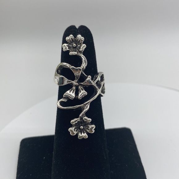 ✨🌸BoHo Silver Spiral Flower Wrap Ring Set 4pcs🌸✨ - Picture 3 of 14